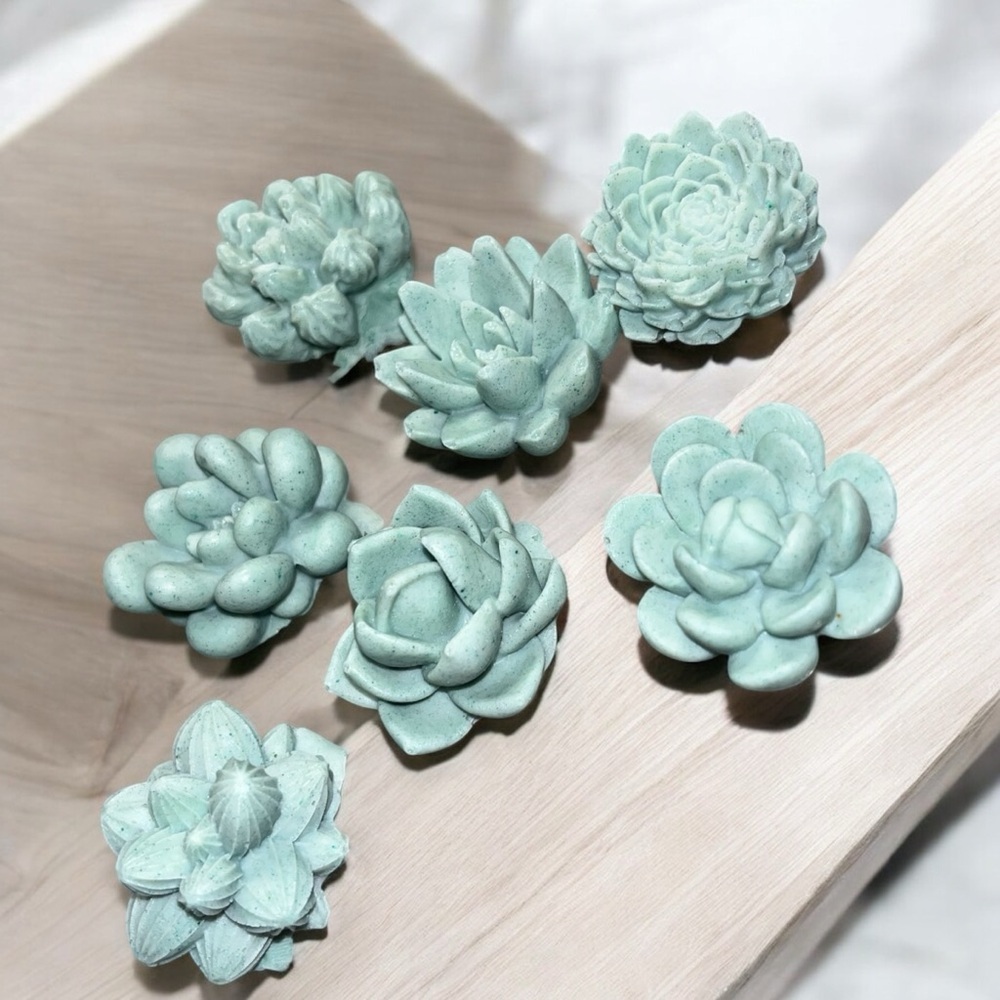 Vanilla tea tree homemade succulents soap 7pc 1x1inch .5oz Donkey milk based - Picture 4 of 4